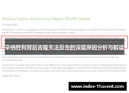 辛纳胜利背后吉隆无法反击的深层原因分析与解读